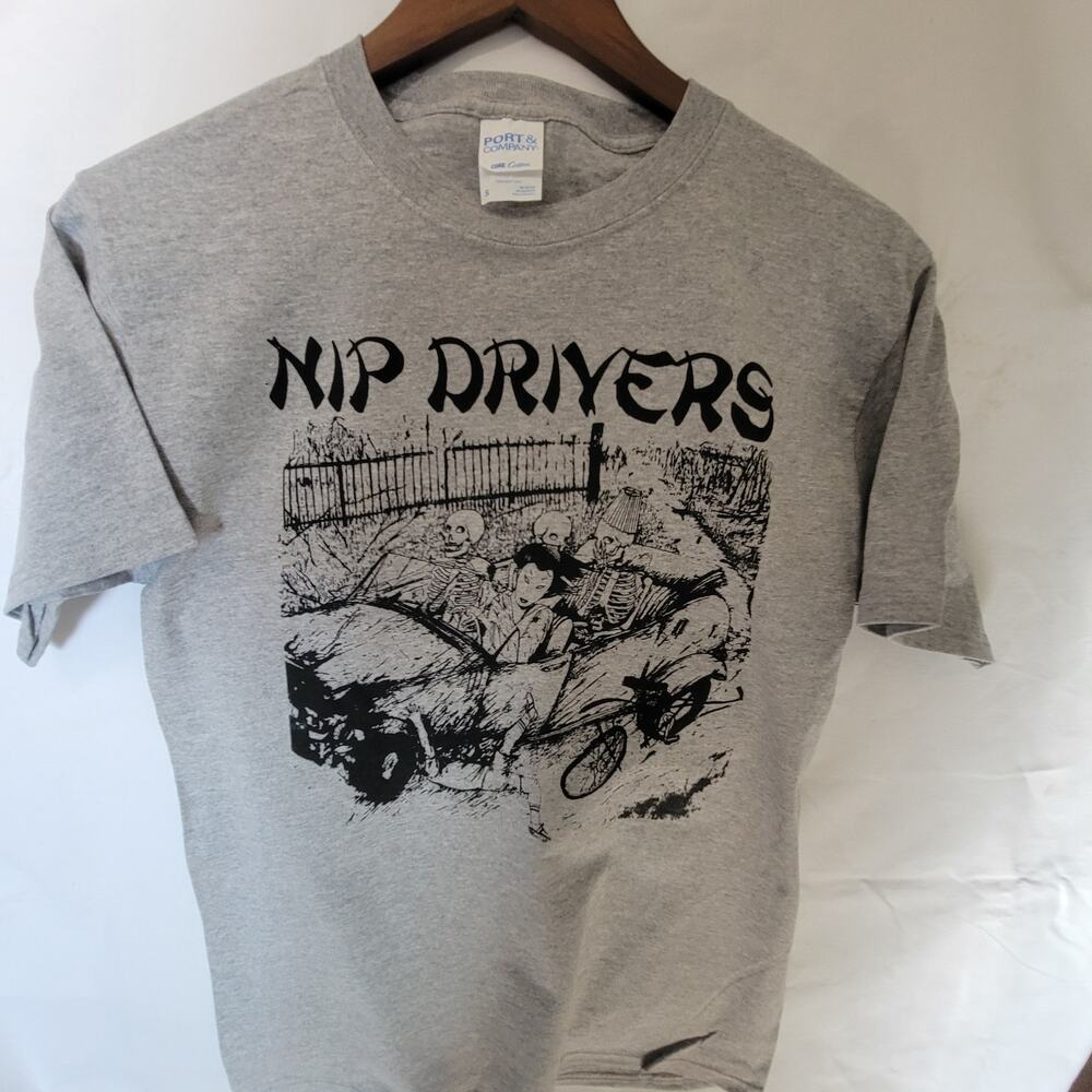 the Nip Drivers   band t shirt  size small sport gray